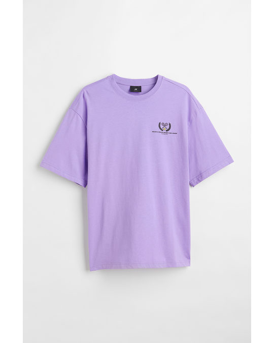 H&M Relaxed Fit T-shirt Light Purple