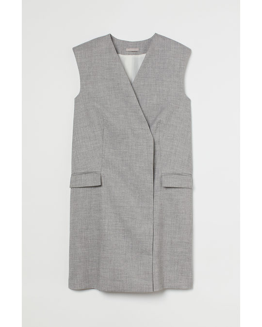 H&M Sleeveless Jacket Dress Light Grey Marl