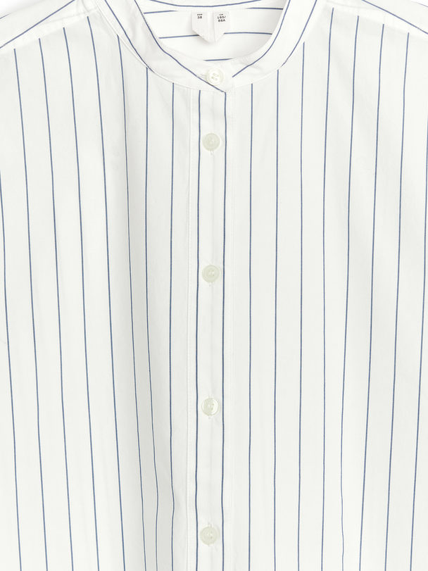 ARKET Pop-over Overhemd Met Knoopsluiting Gebroken Wit/blauw