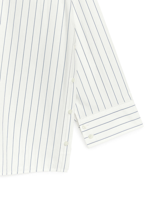 ARKET Pop-over-skjorte Med Knapper Og Splitt Offwhite/blå