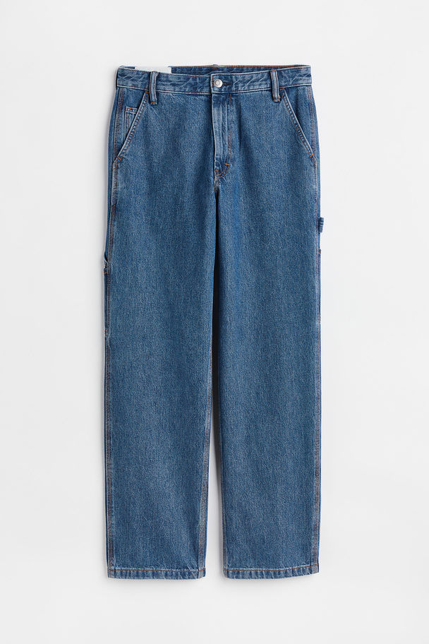 H&M Relaxed Worker Jeans Blau
