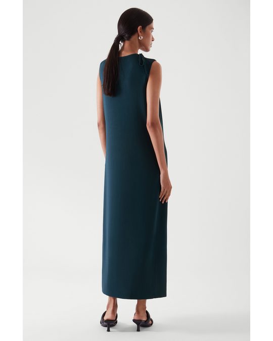 COS Sleeveless Wrap Dress Dark Turquoise
