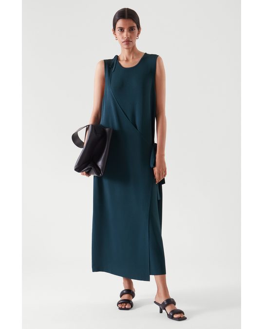 COS Sleeveless Wrap Dress Dark Turquoise