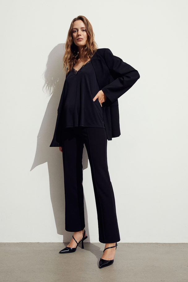 H&M Mama Tailored Jersey Trousers Black