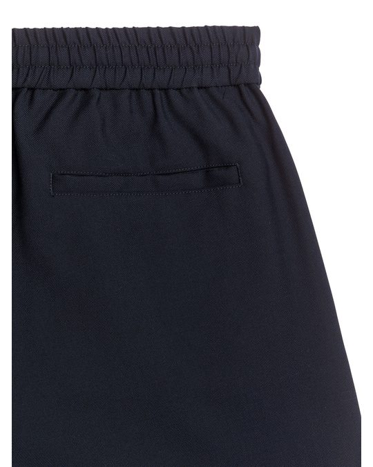 Arket Wool-blend Drawstring Shorts Dark Blue