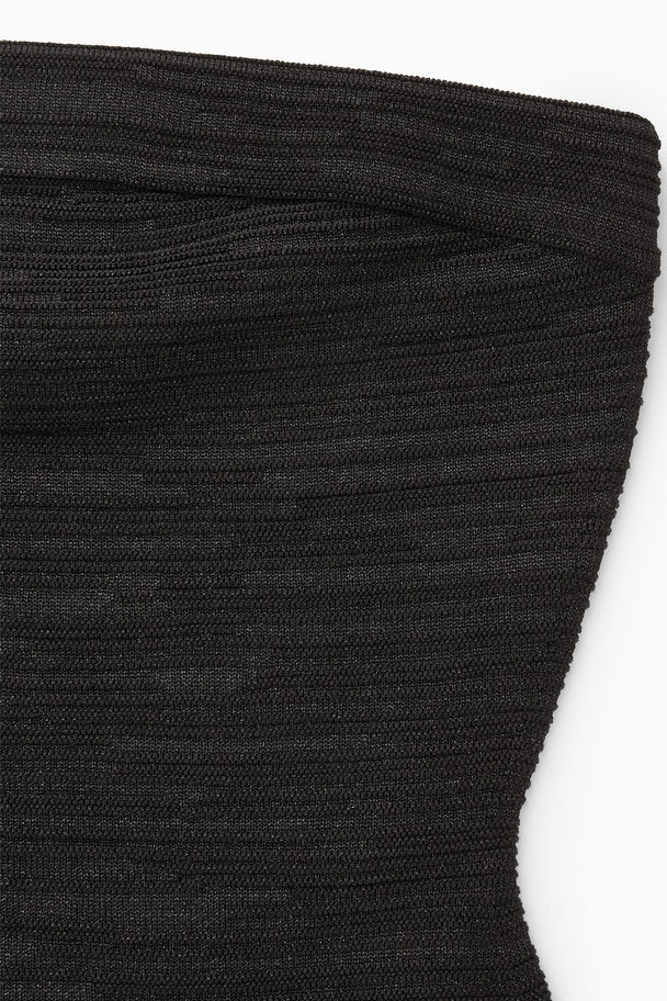 COS Sparkly Textured Bandeau Black