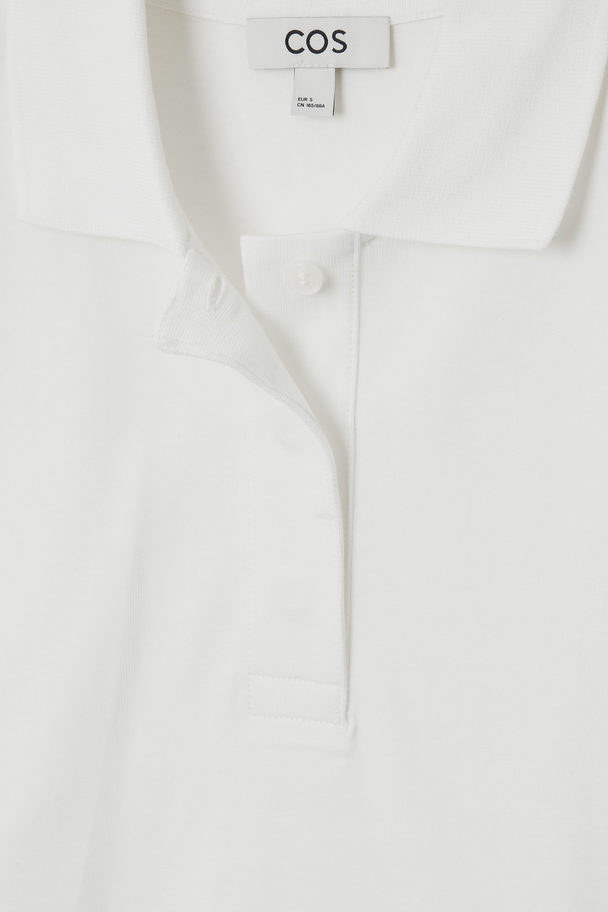 COS Long-sleeved Polo Shirt White