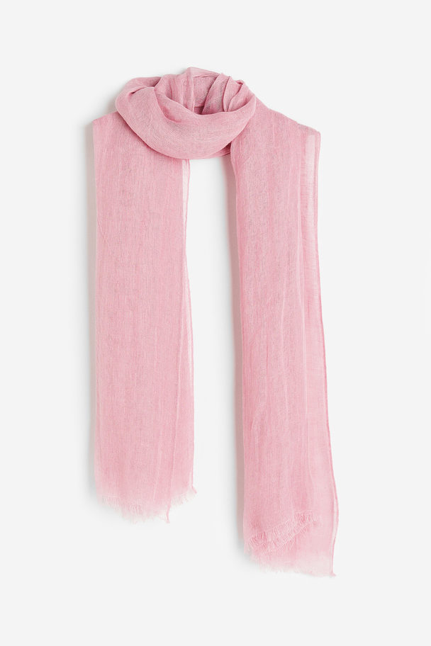 H&M Linen Scarf Light Pink