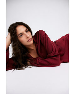 Pyjamasskjorte Og -bukse Mørk Rød