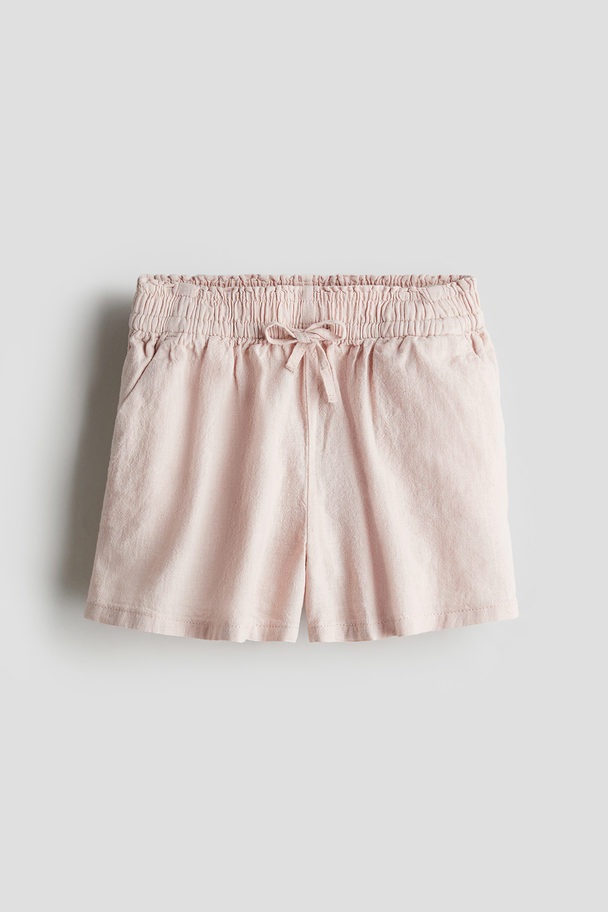 H&M Short Van Linnenmix Dusty Lichtroze