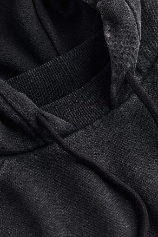 H&M Oversized Washed-look Hoodie Black