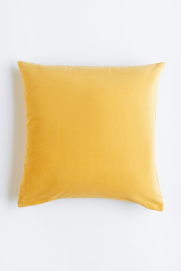 H&M HOME Kissenhülle aus Baumwollsamt Gelb