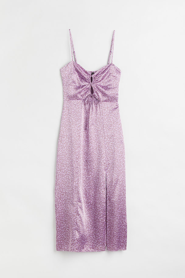 H&M Satin Dress Purple/small Flowers