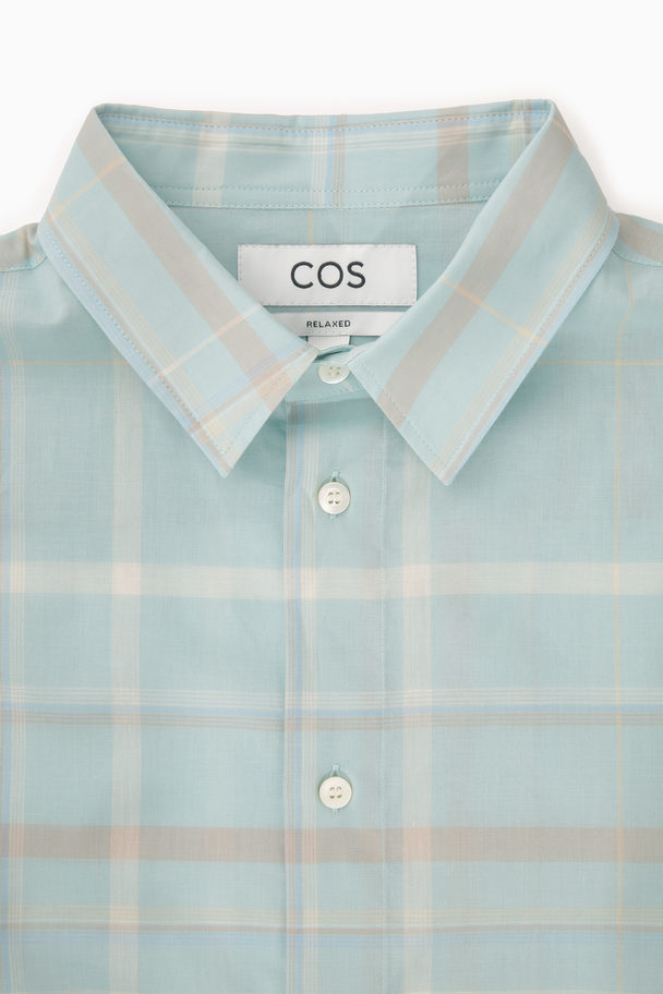 COS Windowpane-checked Shirt Light Blue / Checked