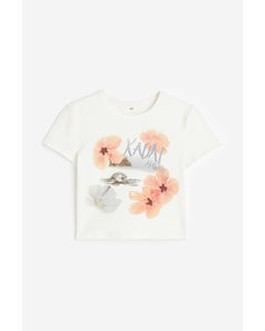 Print-motif T-shirt White/turtle