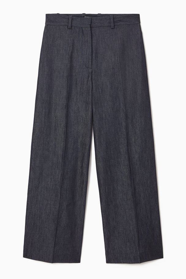 COS ELEGANTE HOSE AUS DENIM MIT WEITEM BEIN INDIGOBLAU