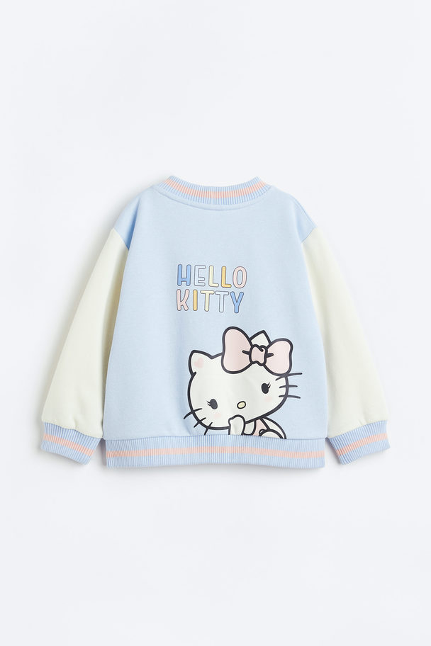 H&M Bedruckter Cardigan Hellblau/Hello Kitty