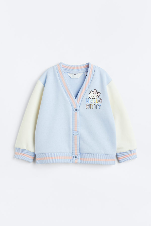 H&M Bedruckter Cardigan Hellblau/Hello Kitty