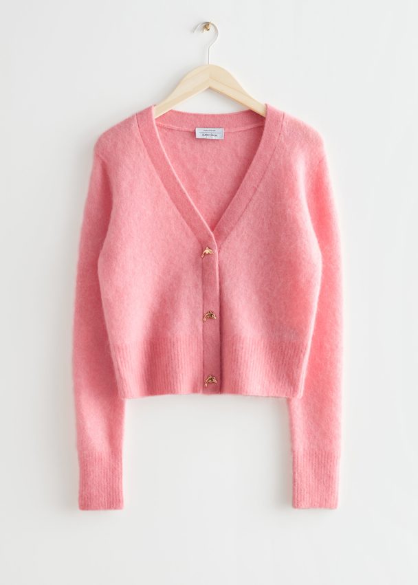 & Other Stories Dolphin Button Cardigan Pink