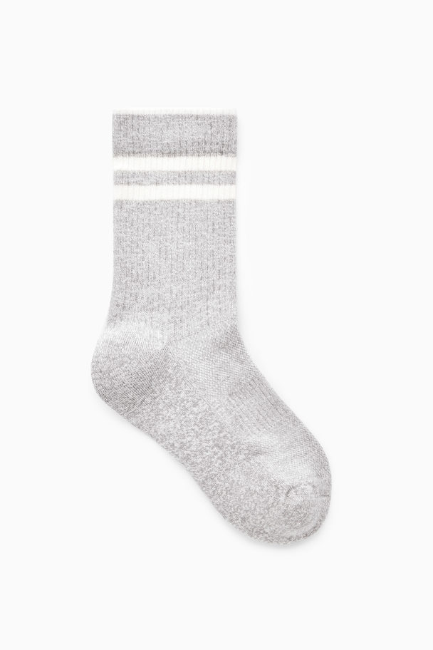 COS Striped Sports Socks Light Grey