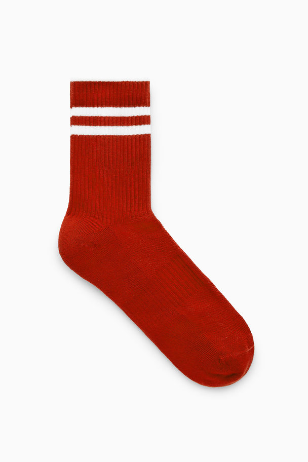 COS Striped Sports Socks Red / Striped