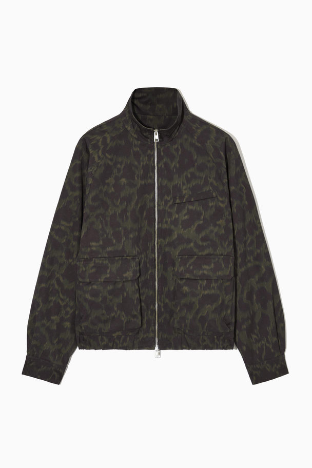 COS Animal-print Harrington Jacket Khaki / Brown