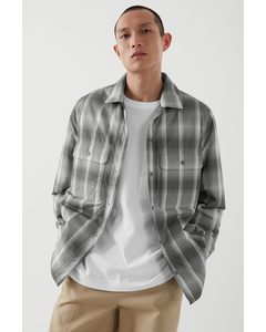 Padded Overshirt Grey / White