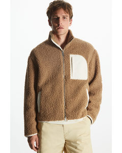 Relaxed-fit Teddy Jacket Beige / Off-white