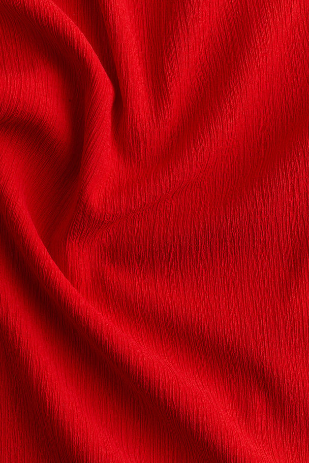 H&M Maxi-jurk Van Structuurtricot Helderrood