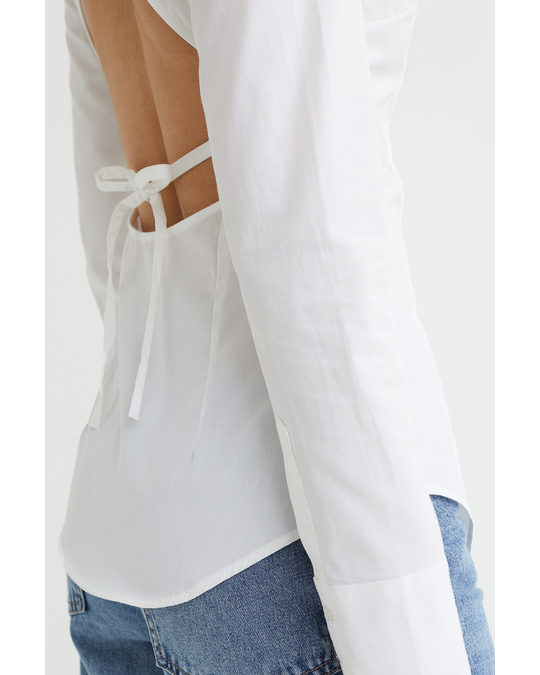 H&M Cut-out Shirt White