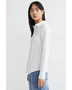 Cut Out-skjorte Hvid