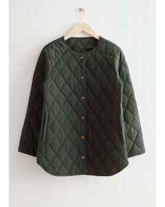 Relaxed Quilted Jacket Dark Green
