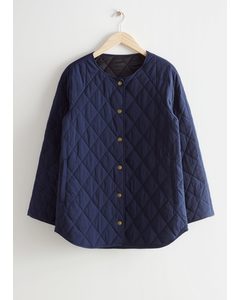 Relaxed Quilted Jacket Navy