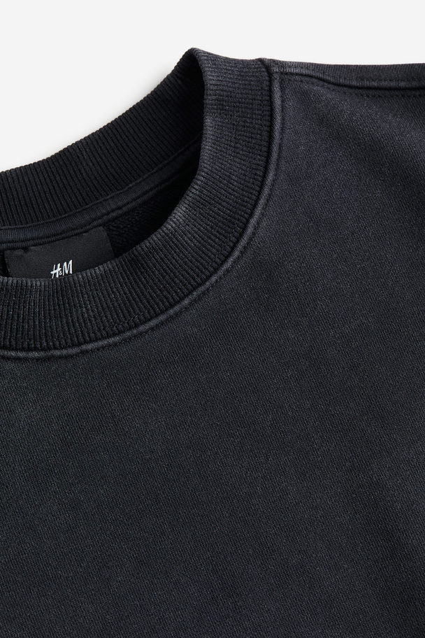 H&M Oversized Fit Printed Sweatshirt Black/new York City