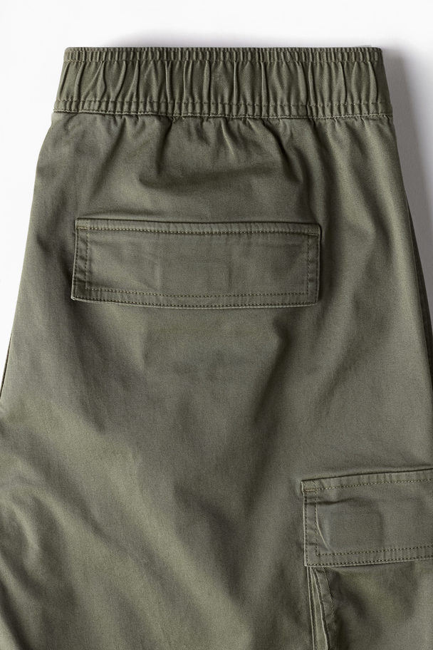 H&M Twill Utilityshort - Loose Fit Kakigroen