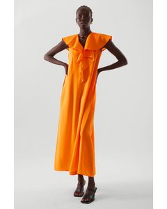 Ruffled Maxi Dress Orange