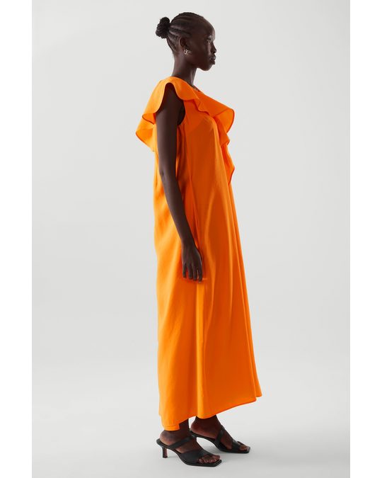 COS Ruffled Maxi Dress Orange