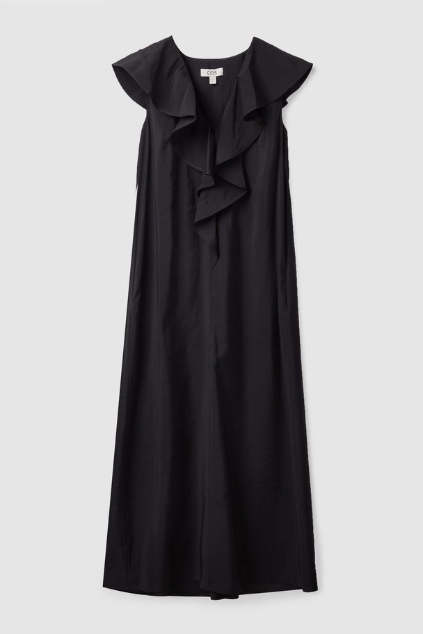 COS Ruffled Maxi Dress Black