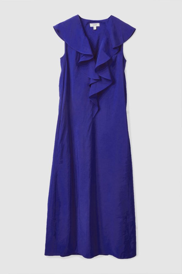 COS Ruffled Maxi Dress Blue