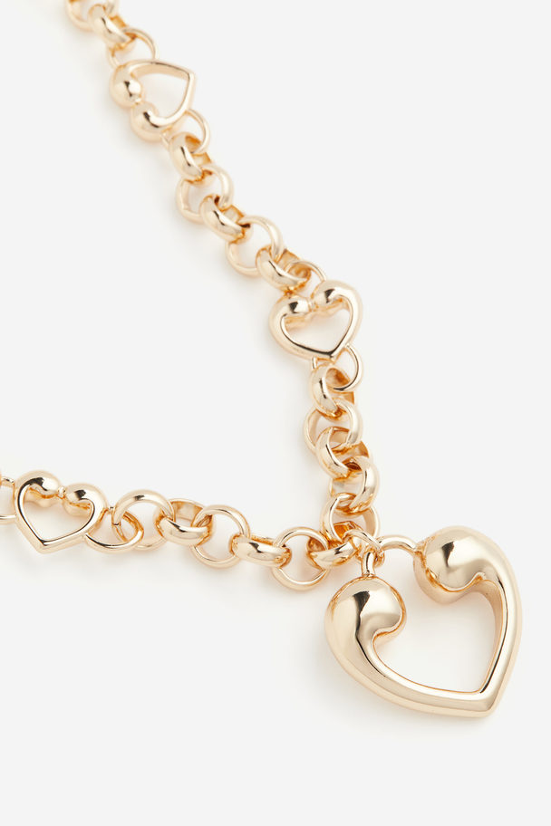 H&M Halskette mit Herz Goldfarben