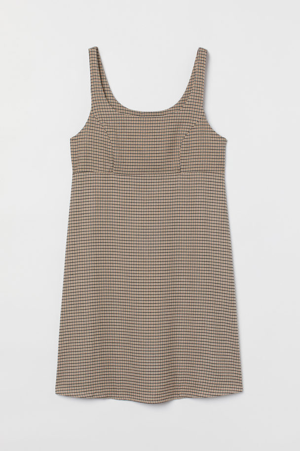 H&M Mama Pinafore Dress Beige/checked