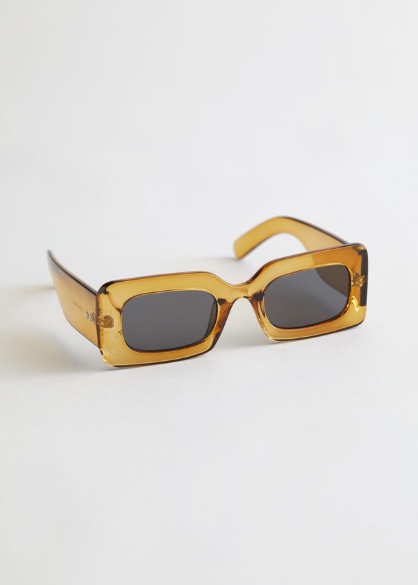 & Other Stories Squared Frame Sunglasses Khaki
