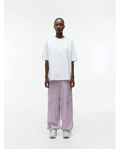 Lyocell Blend Cargo Trousers Lilac