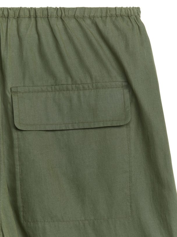 ARKET Lyocell Blend Cargo Trousers Khaki Green