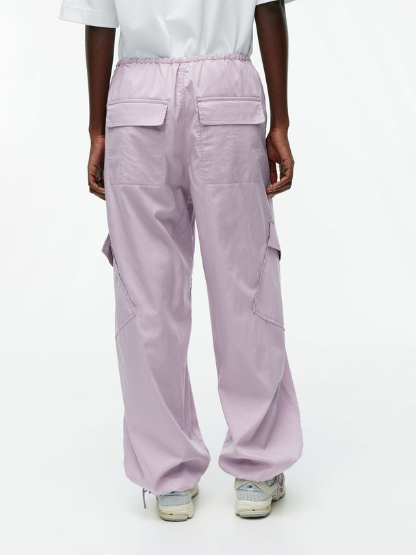 ARKET Lyocell Blend Cargo Trousers Lilac