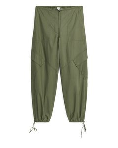 Lyocell Blend Cargo Trousers Khaki Green