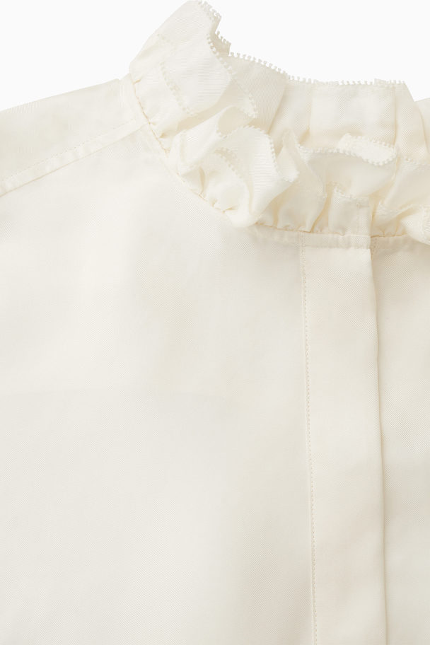 COS Ruffled Mulberry Silk Blouse Ivory