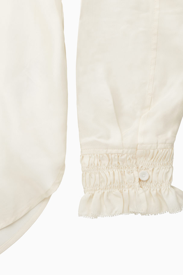COS Ruffled Mulberry Silk Blouse Ivory