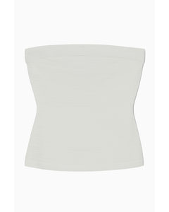 Textured Bandeau Top White