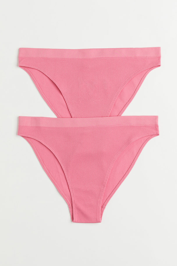 H&M H&m+ 2-pack Seamless Bikini Briefs Pink